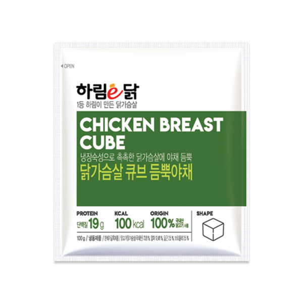 하림이닭 닭가슴살 큐브 듬뿍야채 100g 1팩